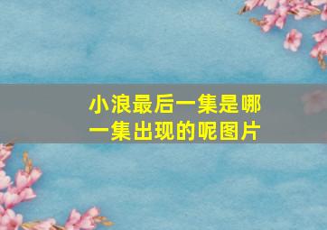 小浪最后一集是哪一集出现的呢图片