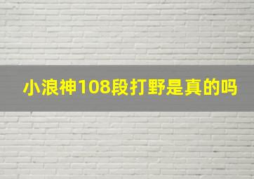 小浪神108段打野是真的吗