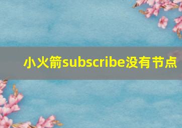 小火箭subscribe没有节点