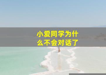 小爱同学为什么不会对话了