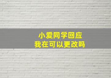 小爱同学回应我在可以更改吗