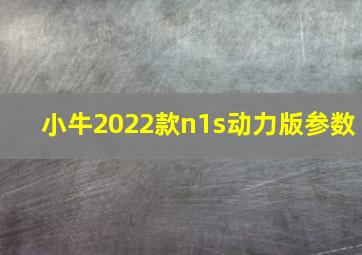 小牛2022款n1s动力版参数