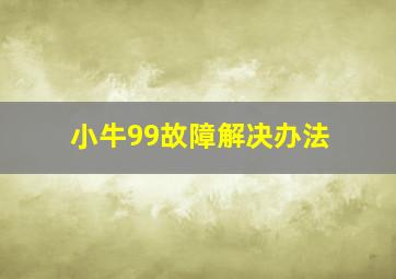 小牛99故障解决办法