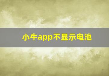 小牛app不显示电池