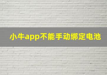 小牛app不能手动绑定电池