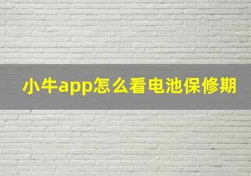 小牛app怎么看电池保修期