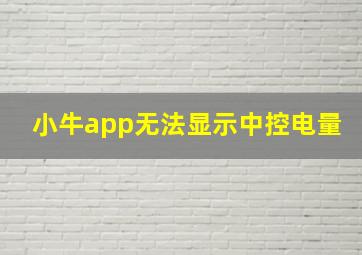 小牛app无法显示中控电量