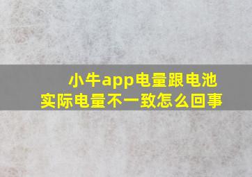 小牛app电量跟电池实际电量不一致怎么回事