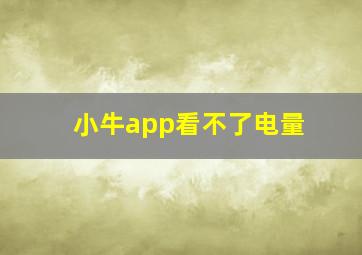 小牛app看不了电量