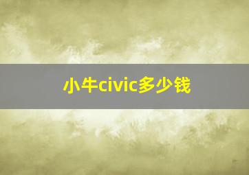 小牛civic多少钱