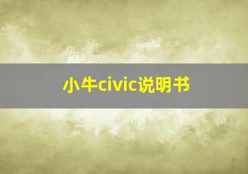 小牛civic说明书