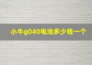 小牛g040电池多少钱一个