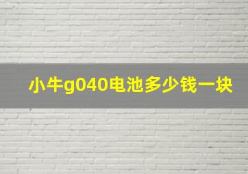 小牛g040电池多少钱一块