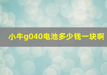 小牛g040电池多少钱一块啊