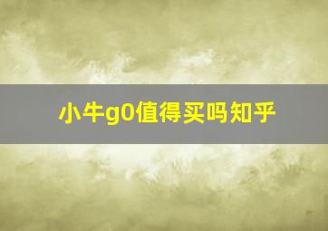 小牛g0值得买吗知乎