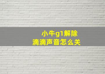 小牛g1解除滴滴声音怎么关