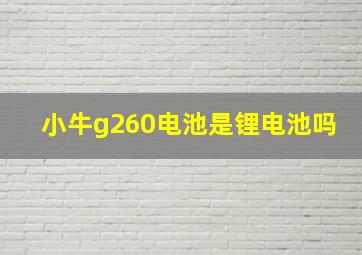 小牛g260电池是锂电池吗