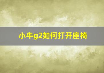 小牛g2如何打开座椅