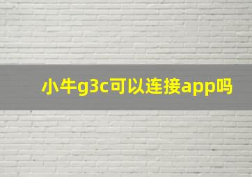 小牛g3c可以连接app吗