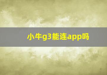 小牛g3能连app吗