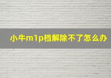 小牛m1p档解除不了怎么办