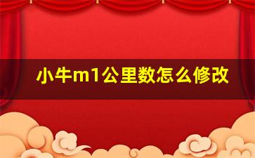 小牛m1公里数怎么修改