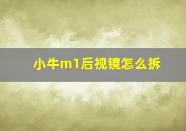 小牛m1后视镜怎么拆