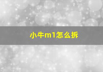 小牛m1怎么拆