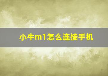 小牛m1怎么连接手机