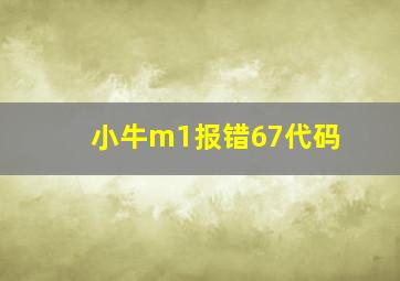 小牛m1报错67代码