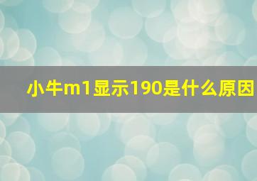 小牛m1显示190是什么原因