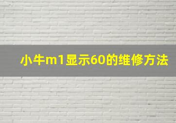 小牛m1显示60的维修方法