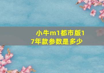 小牛m1都市版17年款参数是多少