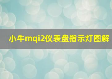 小牛mqi2仪表盘指示灯图解