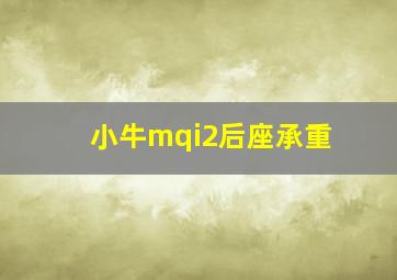 小牛mqi2后座承重