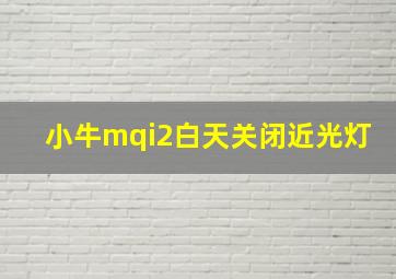 小牛mqi2白天关闭近光灯