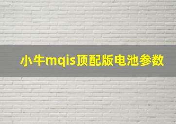 小牛mqis顶配版电池参数