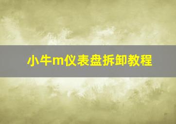 小牛m仪表盘拆卸教程