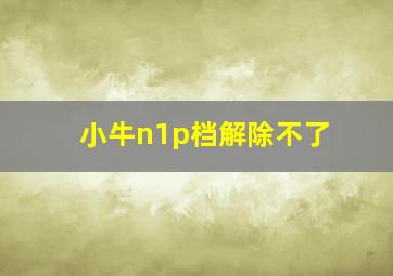 小牛n1p档解除不了