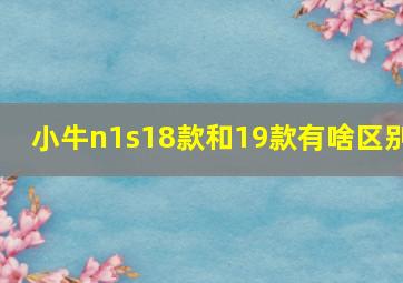 小牛n1s18款和19款有啥区别