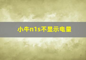 小牛n1s不显示电量