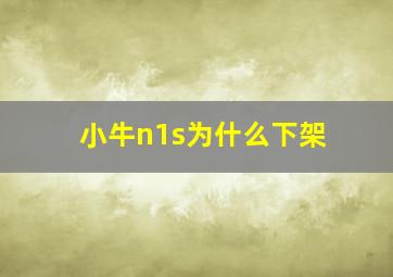 小牛n1s为什么下架