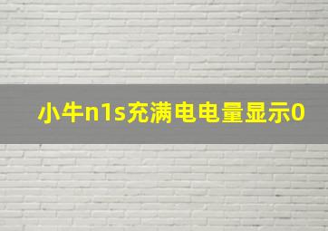 小牛n1s充满电电量显示0