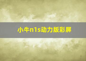 小牛n1s动力版彩屏