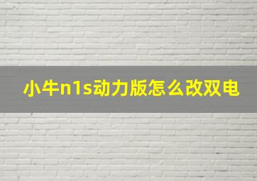 小牛n1s动力版怎么改双电