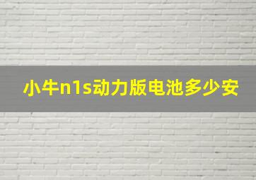 小牛n1s动力版电池多少安