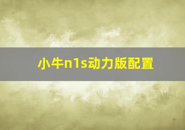 小牛n1s动力版配置