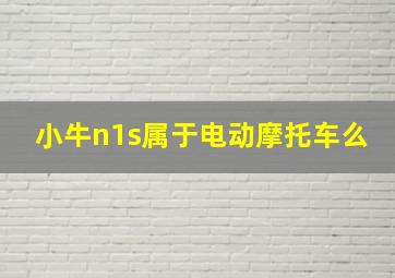 小牛n1s属于电动摩托车么