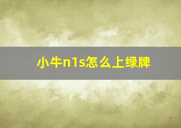 小牛n1s怎么上绿牌