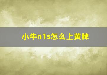 小牛n1s怎么上黄牌